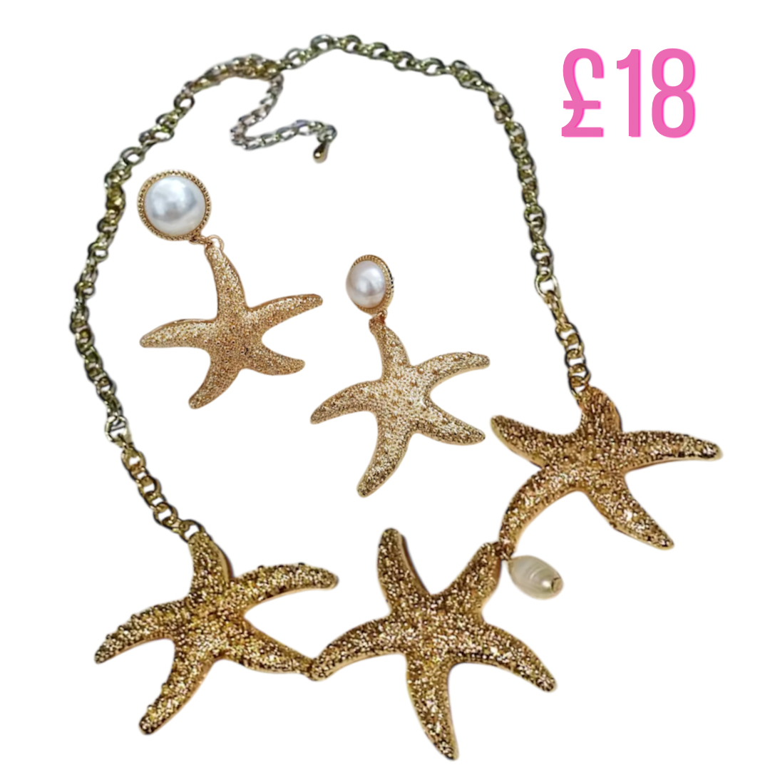 Jewellery Pearl & Starfish necklace & earrings 🐚 PREORDER