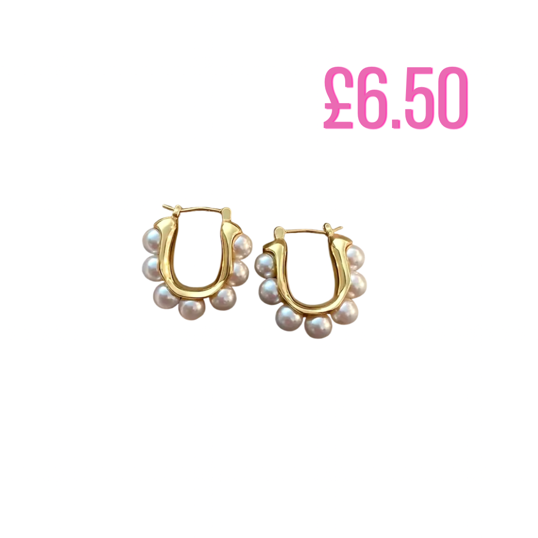 PREORDER Jewellery Gold pearl stud earrings 🌞