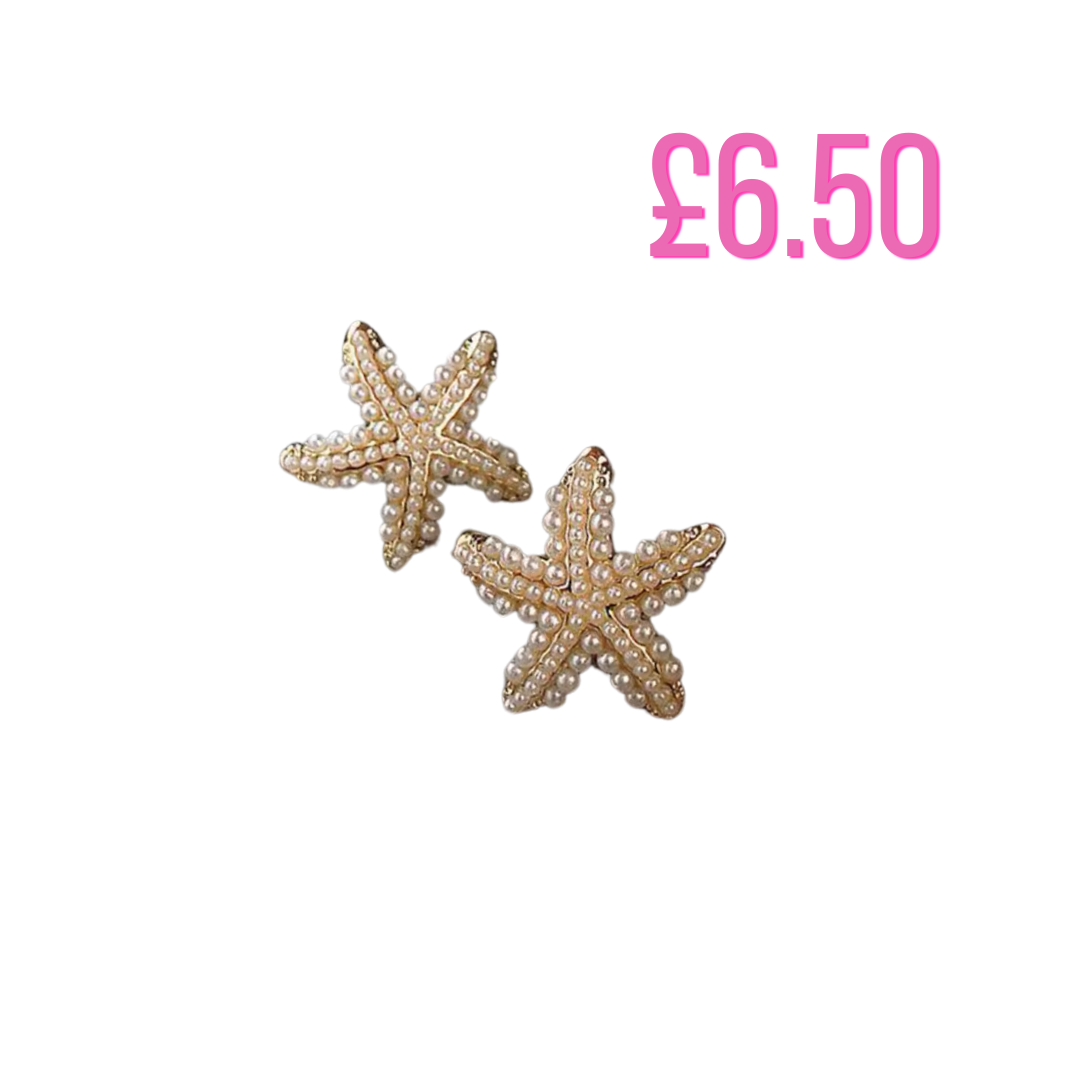 Jewellery Pearl white starfish stud earrings ⭐️