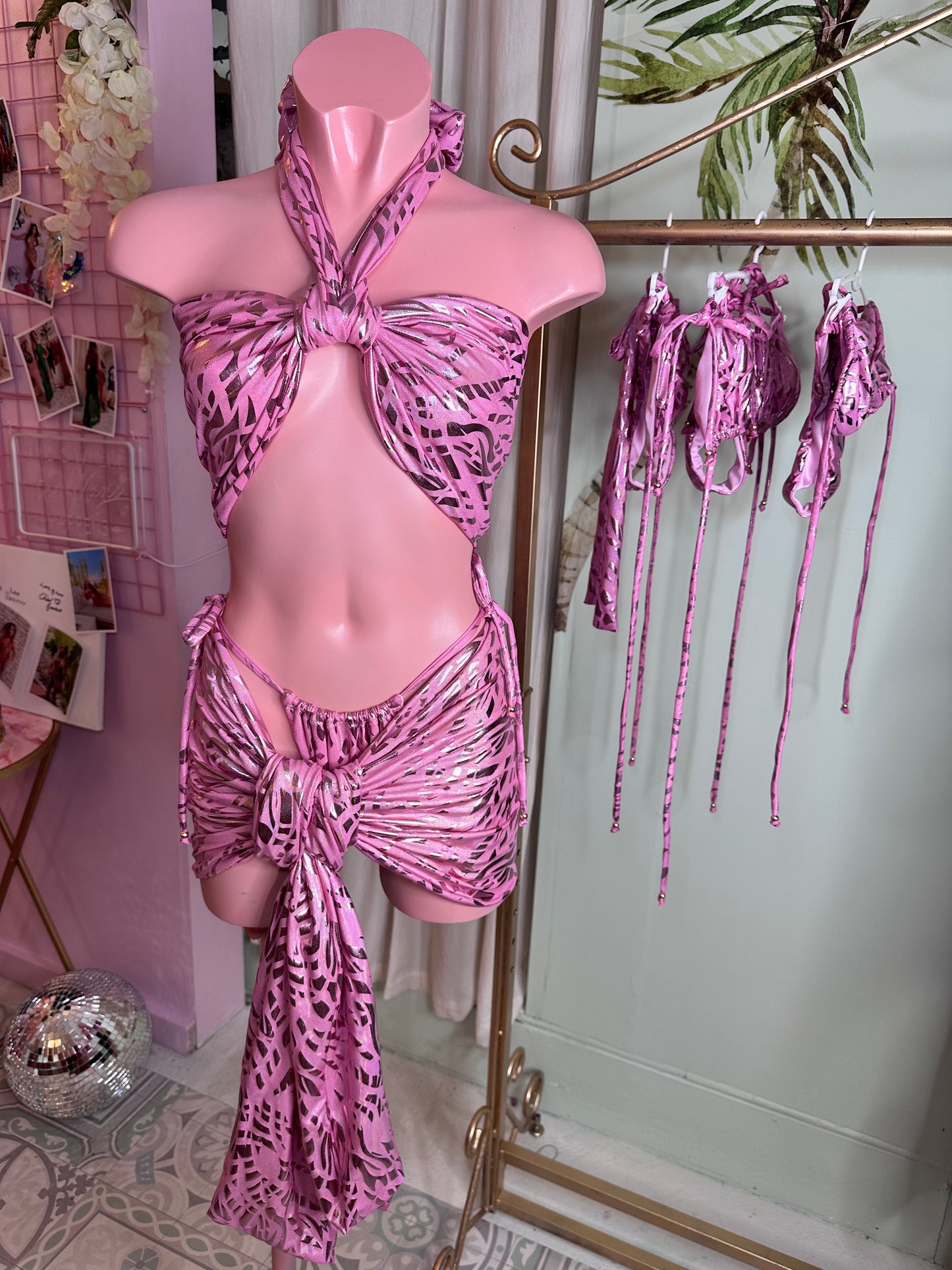 Metallic Disco Nelly skirt & Knot top 🧵 MADE TO ORDER 🪡