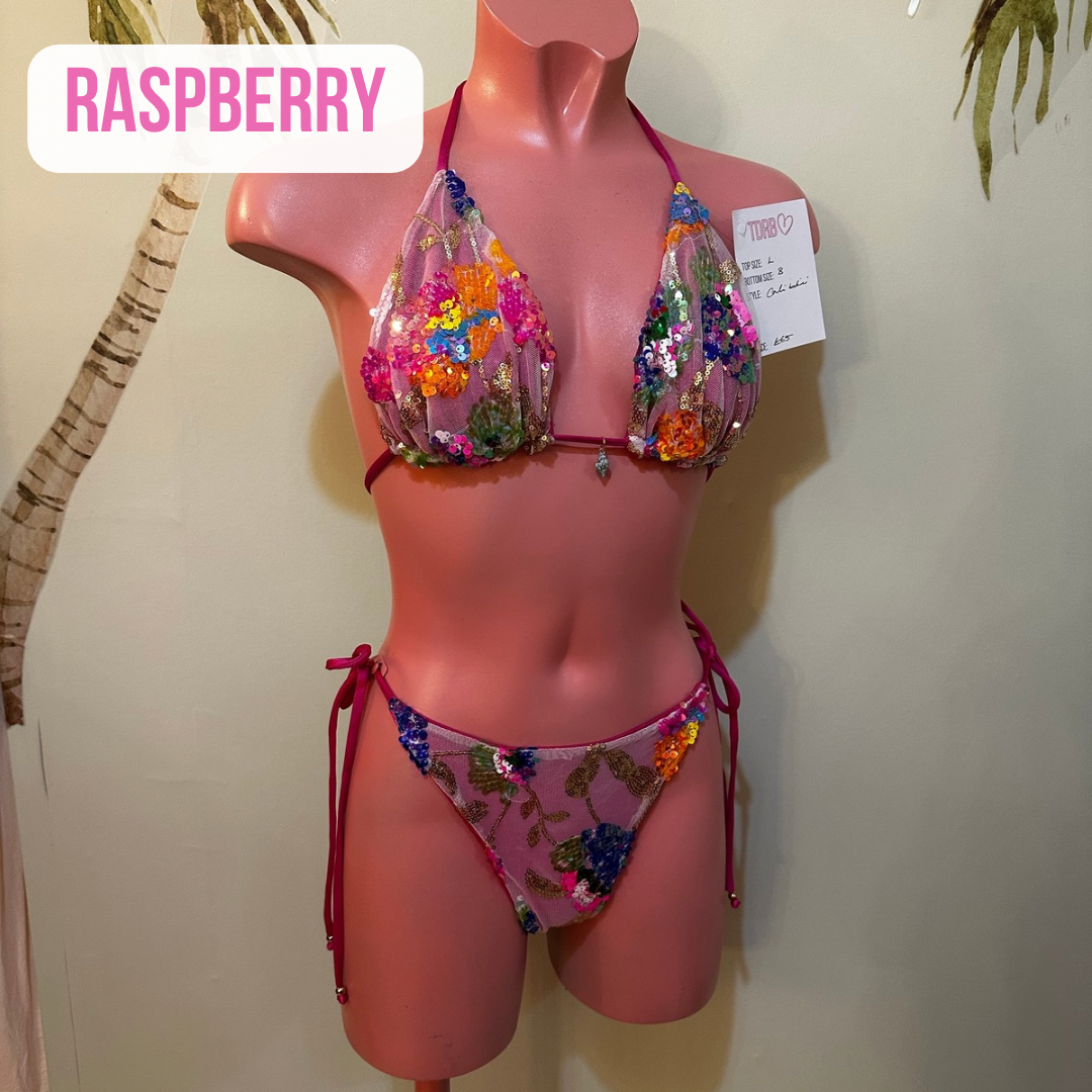 MULTI COLOUR SEQUIN Triangle Bikini 🧵 MADE TO ORDER 🪡