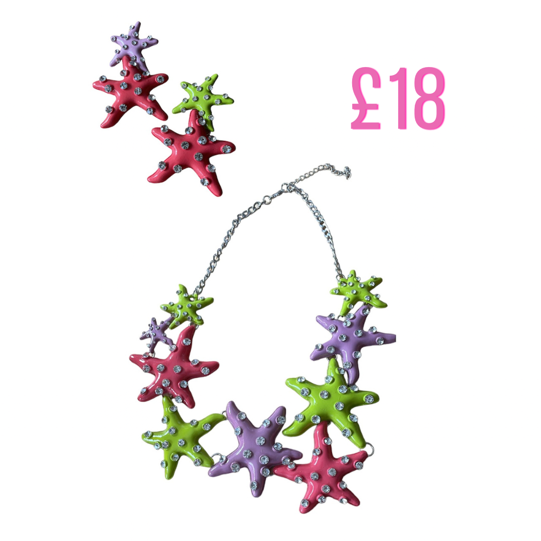Jewellery Multicolour starfish necklace & earrings ⭐️