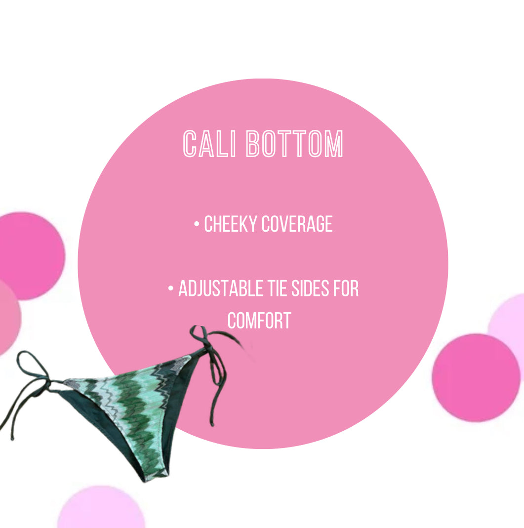 MESH OLIVE Triangle Gracie bikini with Starfish Charm & Beau bottoms / Serena Skirt