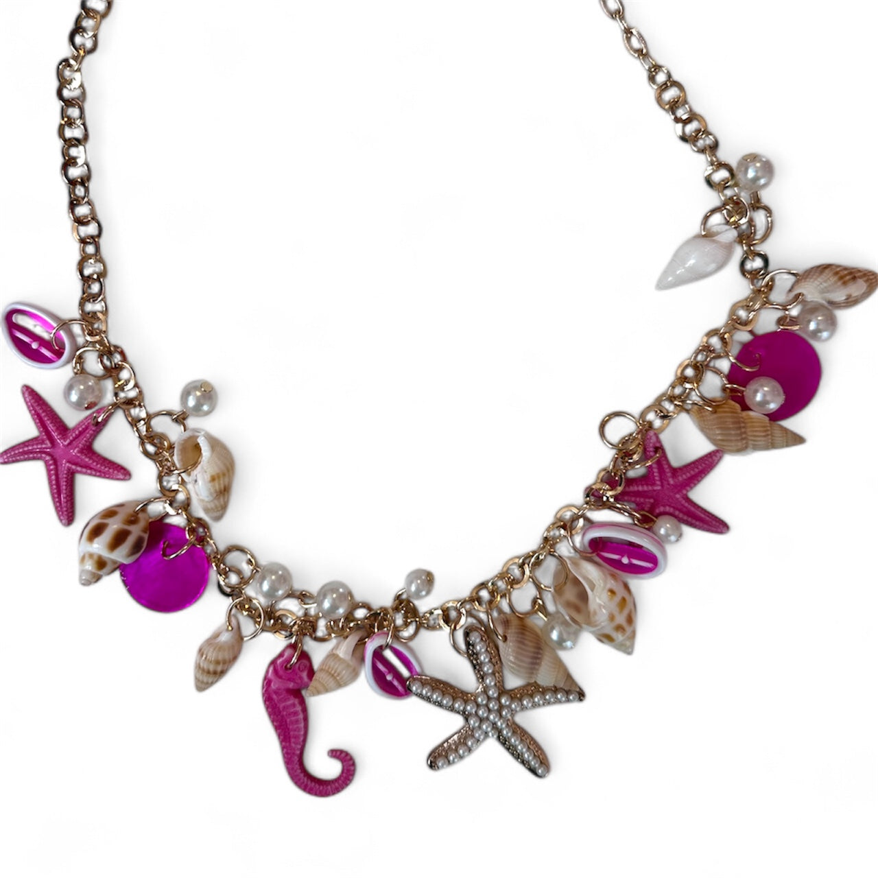 Shells & Seahorse Necklace 🐚 🌊🐴