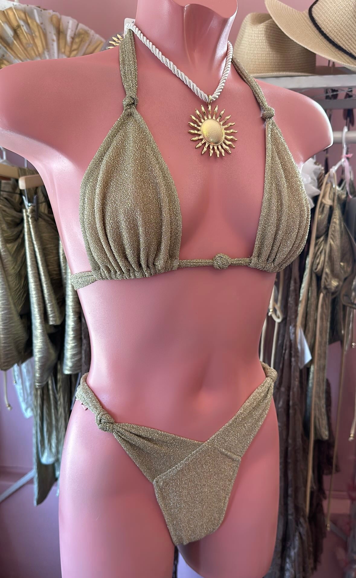 Glitter knotted triangle bikini 🧵 MADE TO ORDER 🪡