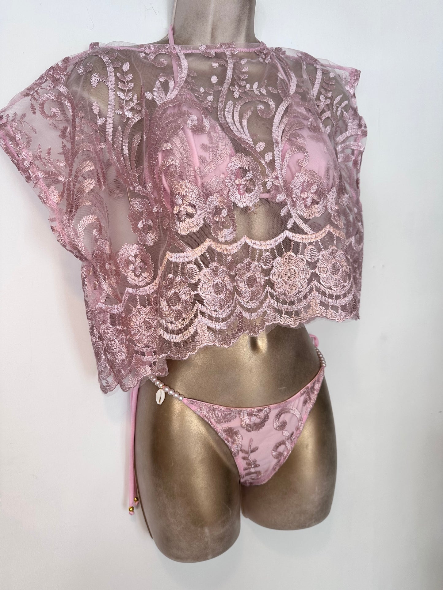 PEARLESCENT COLLECTION Lace Bikini / Roxy Top ✨LAST CHANCE✨