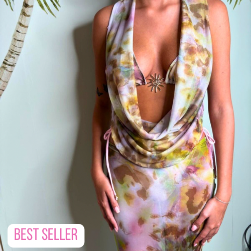 PRINT MESH Triangle bikini / Luna top / Fish Tail maxi skirt 🧵 MADE TO ORDER 🪡