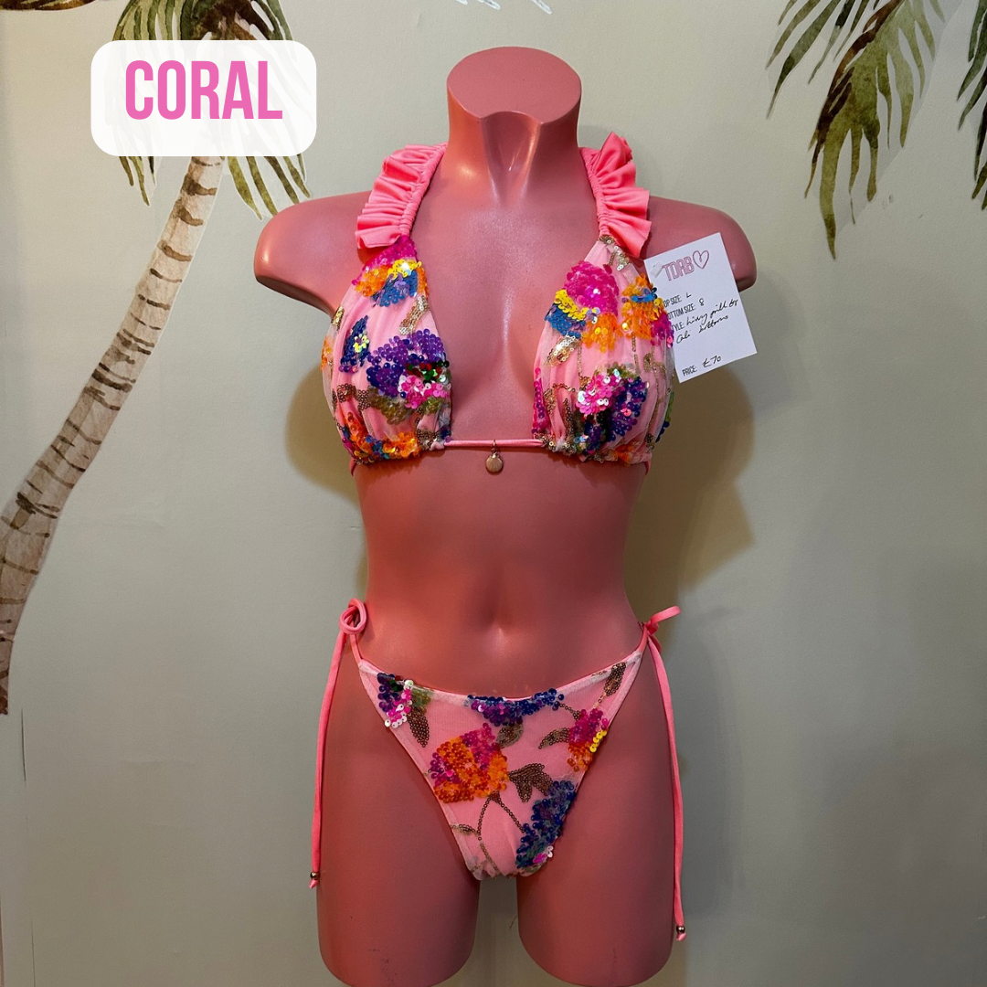 MULTI COLOUR SEQUIN Triangle Bikini 🧵 MADE TO ORDER 🪡