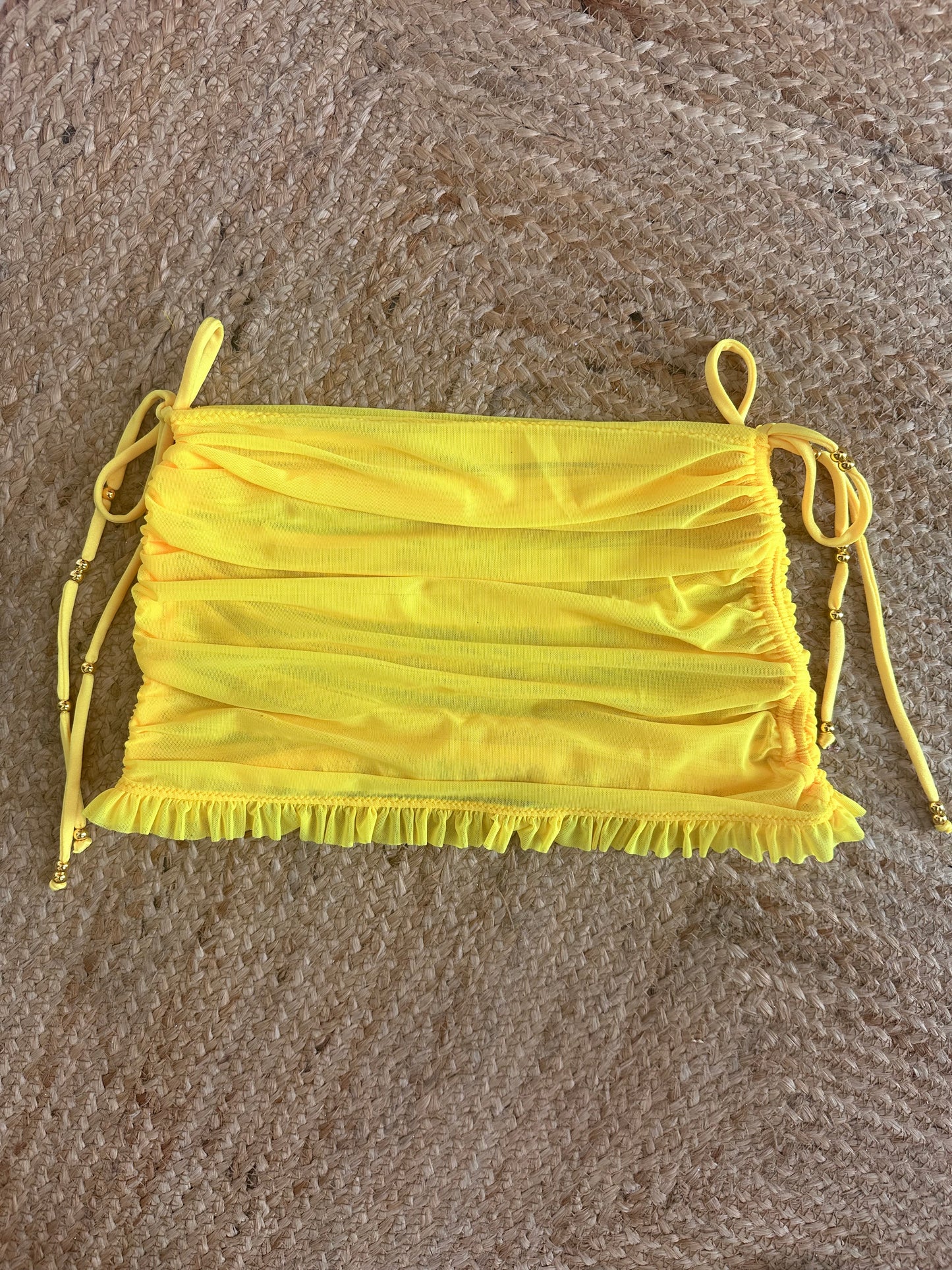 PLAIN MESH Drawstring Mini Skirt with Ruffle 🧵 MADE TO ORDER 🪡