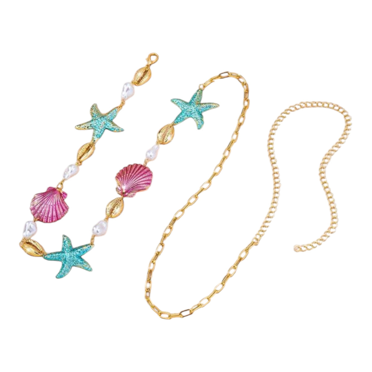 Belly Chain - Gold Large coloured Shells 🐚