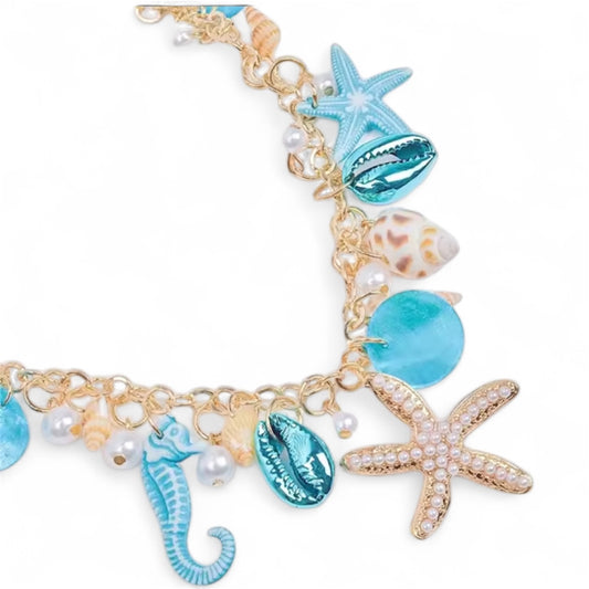 Shells & Seahorse Necklace 🐚 🌊🐴