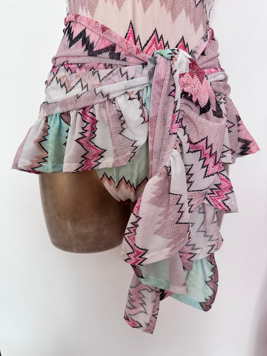 PRINT MESH Frill Sarong - 2 lengths🧵 MADE TO ORDER 🪡