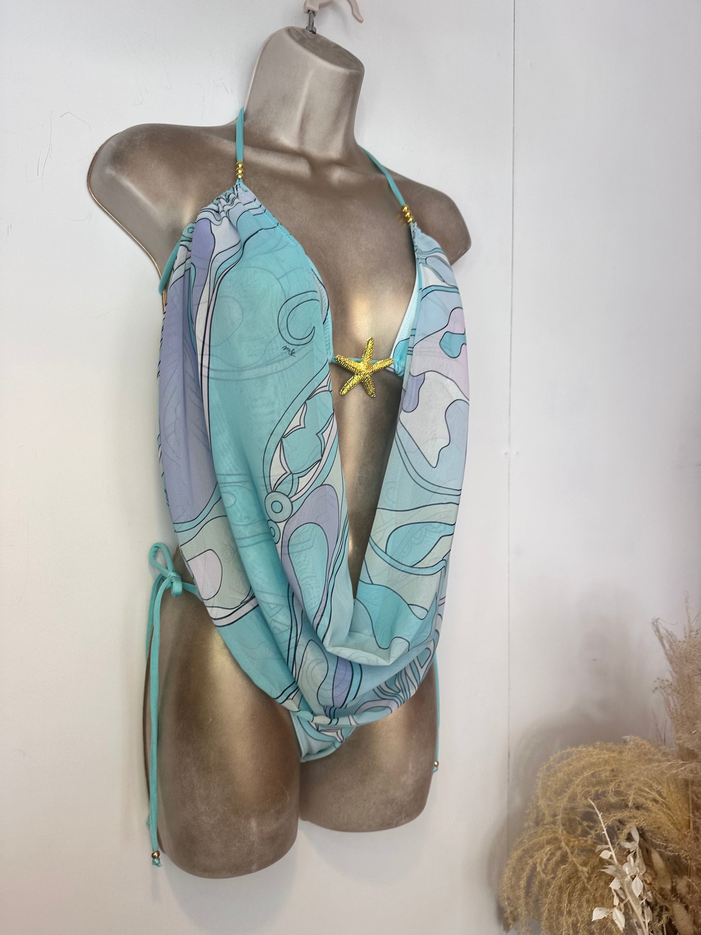 SWIRL Lulu Triangle Bikini with Drape 🧵 MADE TO ORDER 🪡