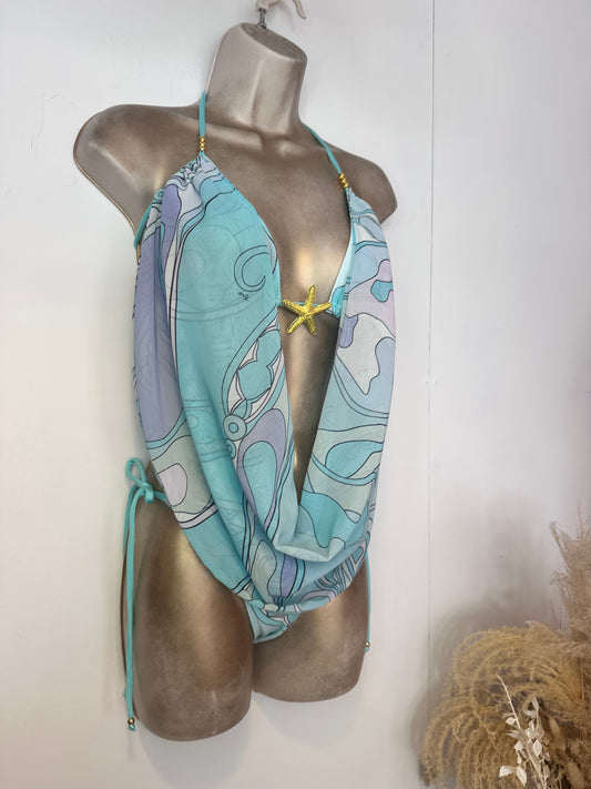 SWIRL Lulu Triangle Bikini with Drape 🧵 MADE TO ORDER 🪡