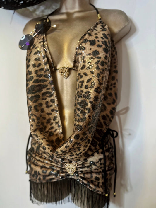 SEQUIN PREMIUM FULL SET - Lulu Bikini / Serena Skirt with Fringe  🧵 MADE TO ORDER 🪡