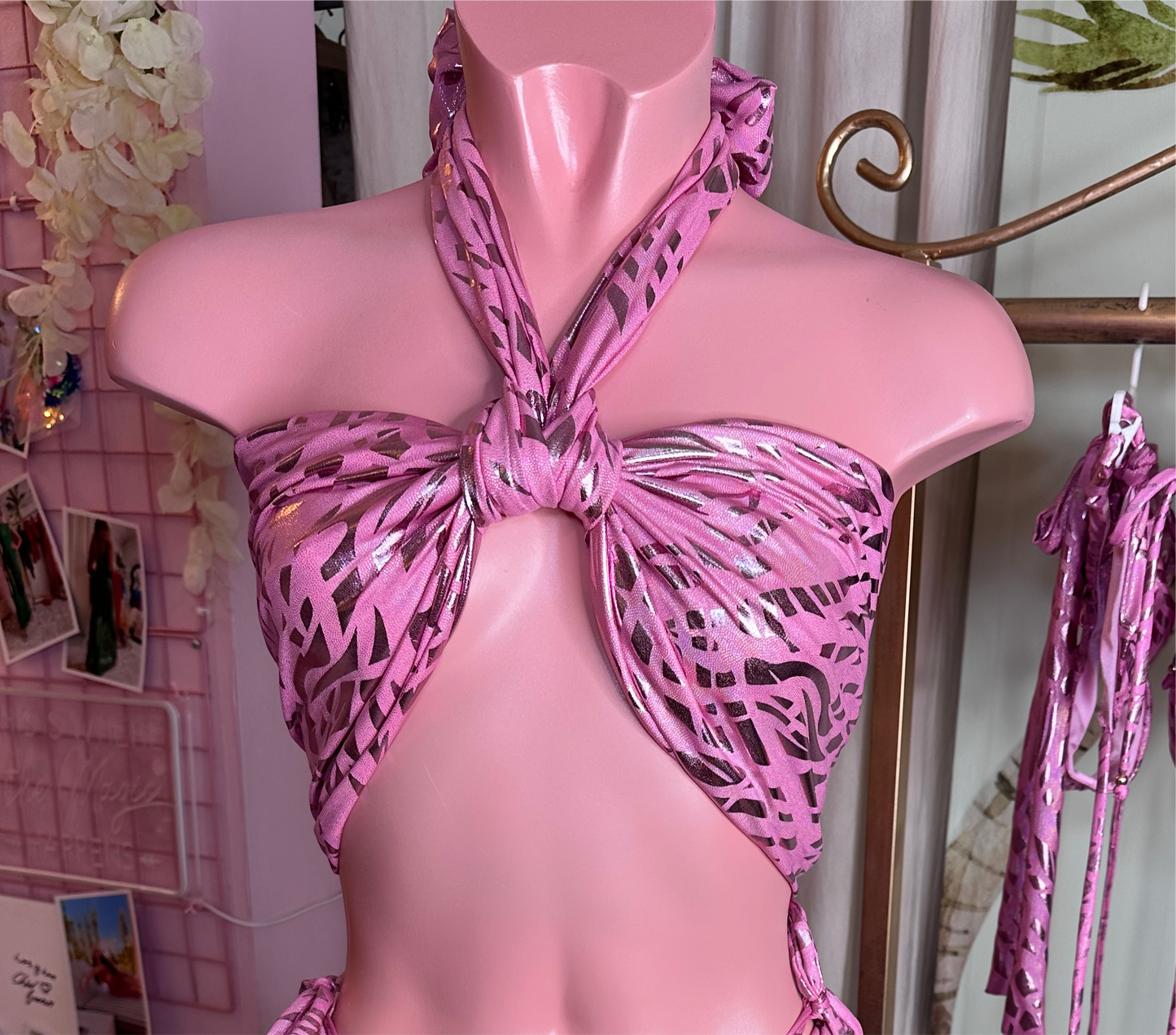 Metallic pink/blue/gold knot top ONLY 💫 MADE TO ORDER