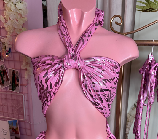 Metallic pink/blue/gold knot top ONLY 💫 MADE TO ORDER