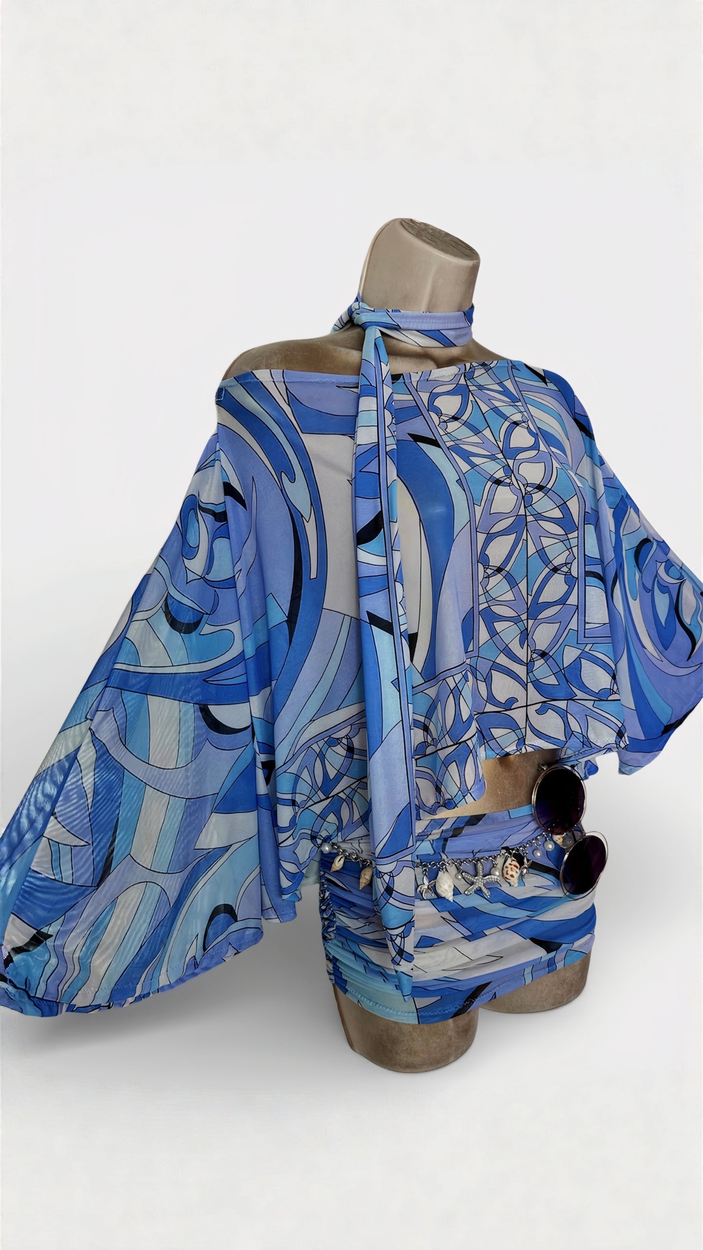 SWIRL MESH FULL SET - Lucia top /  Ruby skirt / Headwrap/Choker 🧵 MADE TO ORDER 🪡