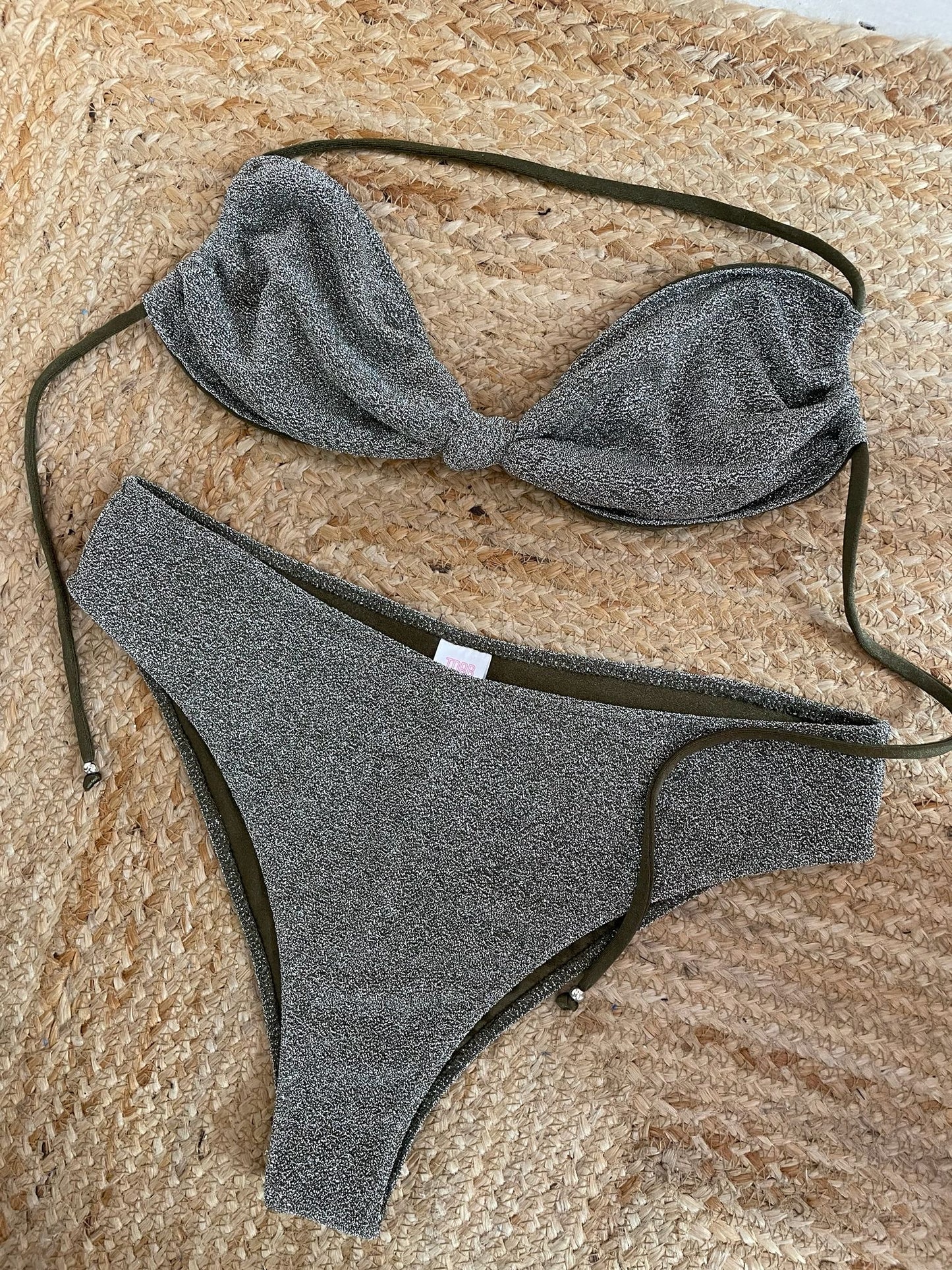 Glitter knotted Bandeau Bikini 🧵 MADE TO ORDER 🪡