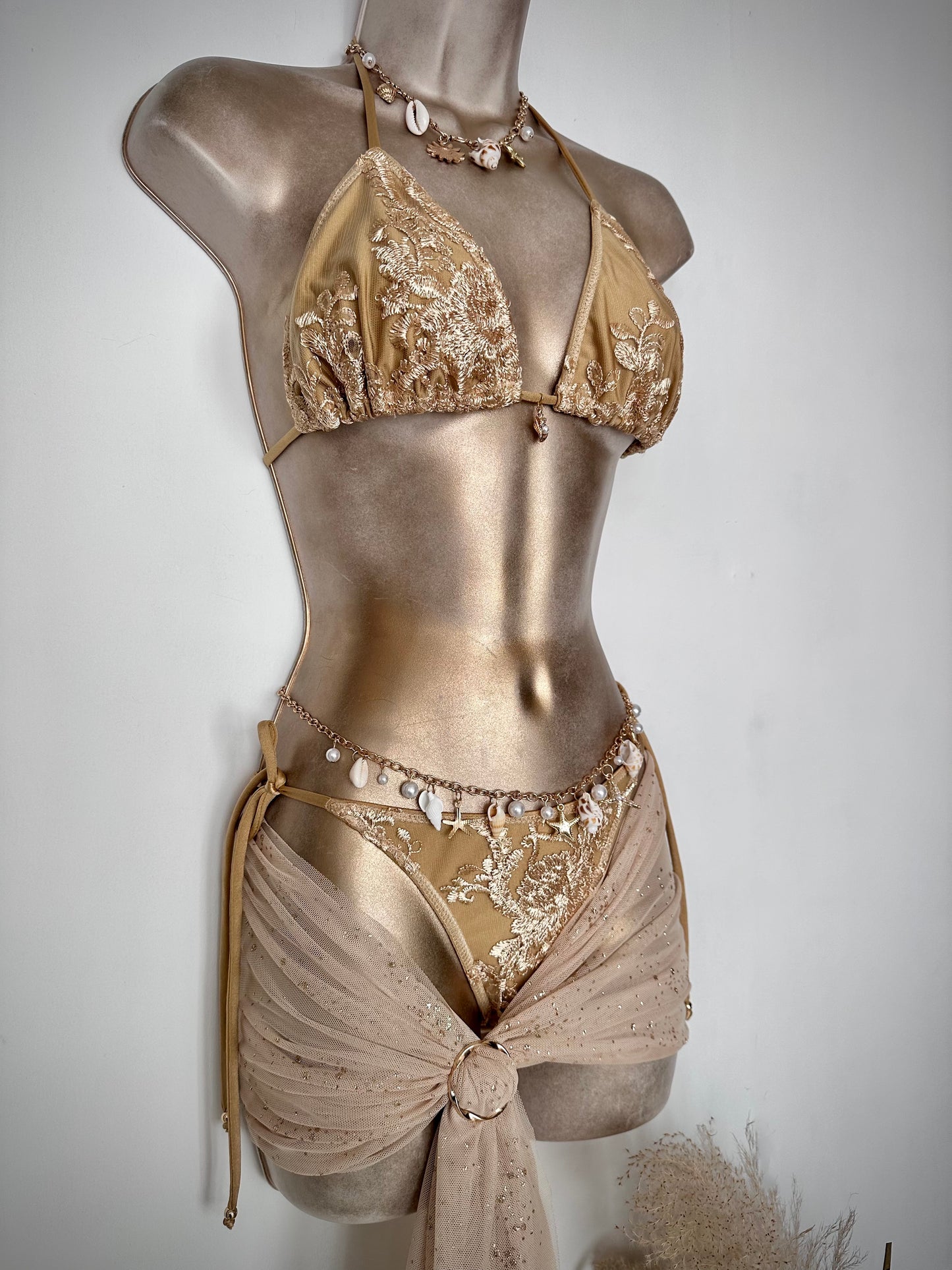 RIVIERA CHIC Lace Triangle bikini / sarong 🧵 MADE TO ORDER 🪡
