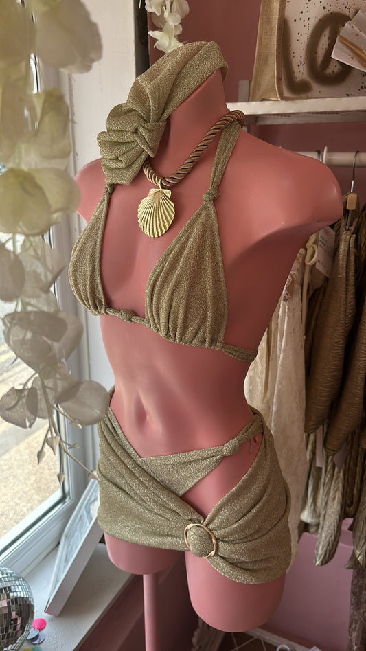 Glitter knotted triangle bikini 🧵 MADE TO ORDER 🪡