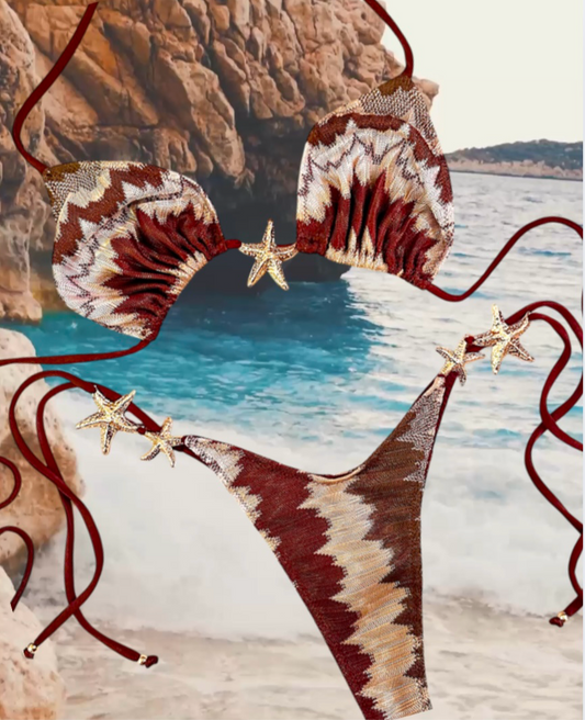 Zigzag starfish Triangle Bikini 🧵 MADE TO ORDER 🪡