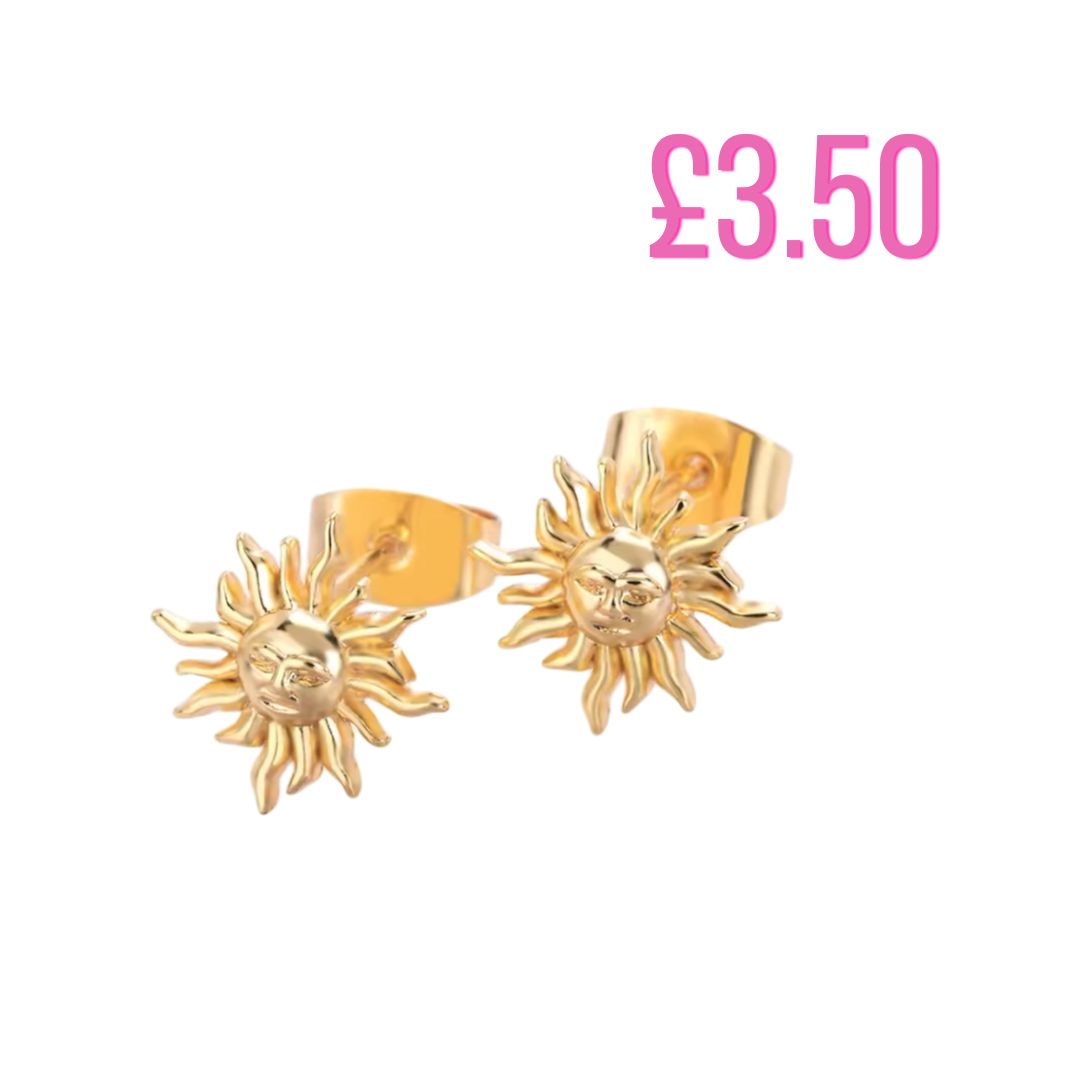 Jewellery Gold Sun stud earrings 🌞