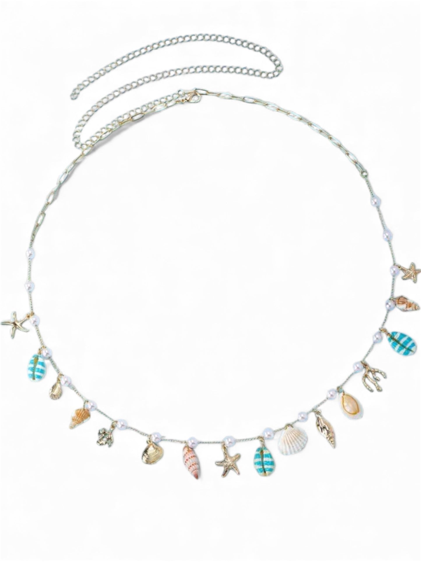 Belly Chain - Gold Small Shells & pearls 🐚