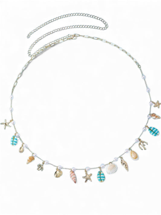 Belly Chain - Gold Small Shells & pearls 🐚