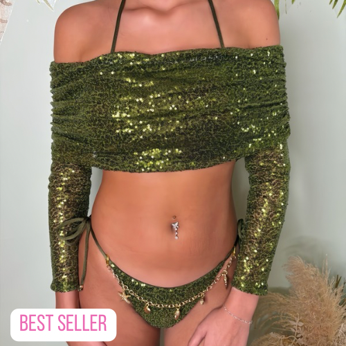 SEQUIN Triangle Bikini / Emily Top 🧵 MADE TO ORDER 🪡