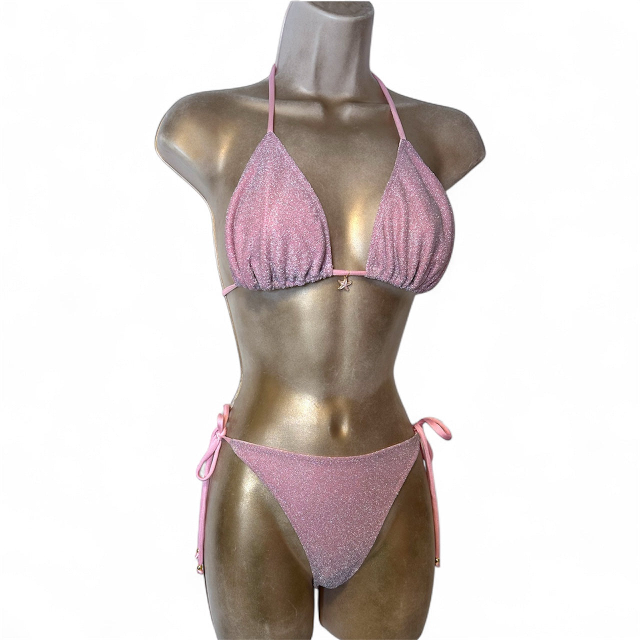 GLITTER Triangle Bikini LYCRA strings 🧵 MADE TO ORDER 🪡