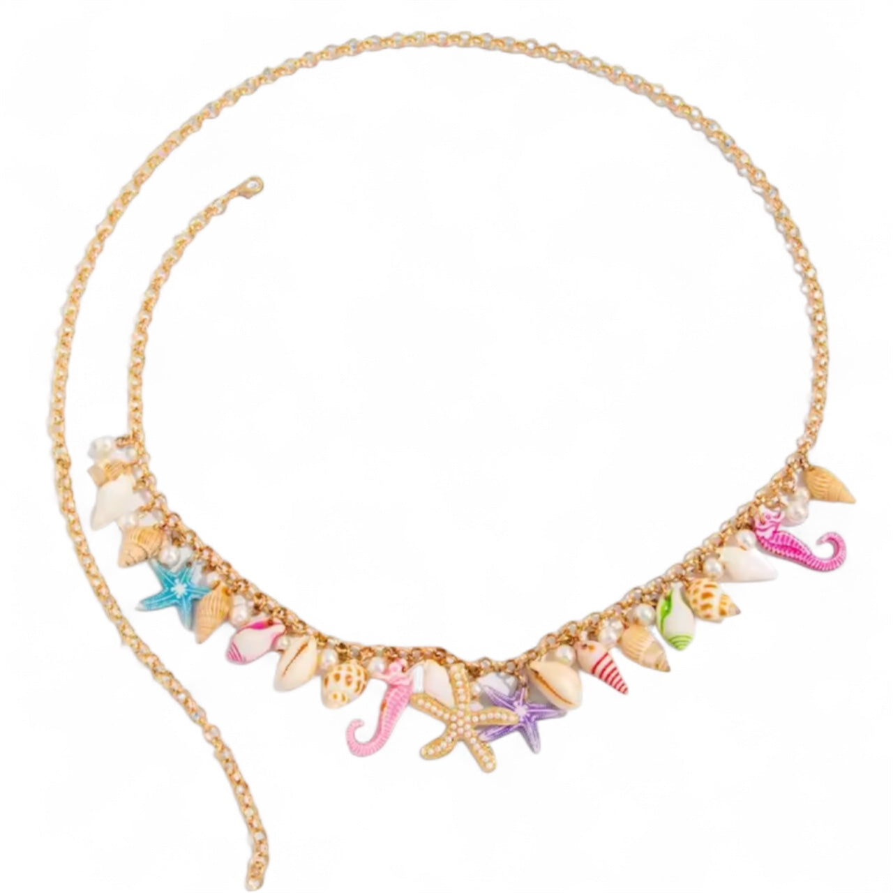 Belly Chain - Gold Large Shells & Seahorse 🐚