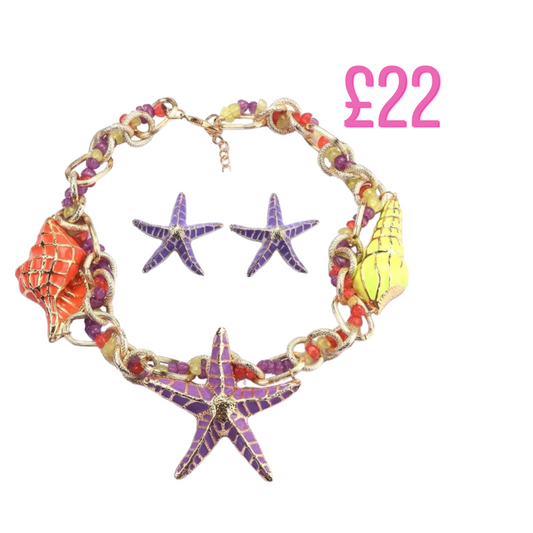 Jewellery Multicolour starfish & shell necklace & earrings ⭐️